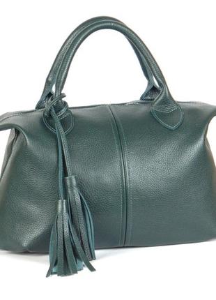 Сумка кожаная женская 200122 зеленая