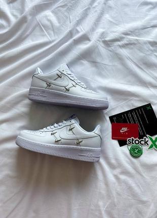 Жіночі кросівки nike air force 1 07 lx chrome swooshes white,кросівки найк аір форс 1 07 лх хром білий не висока платформа2 фото