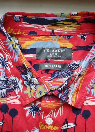 Рубашка  гавайская primark aloha maui cotton гавайка (l)3 фото