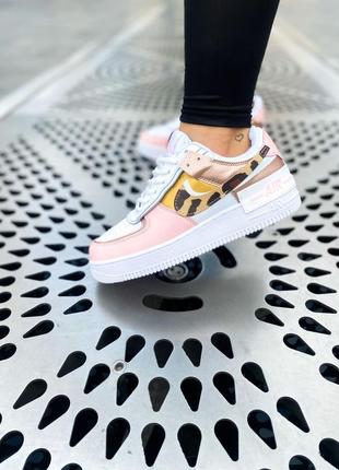 Женские кроссовки nike air force 1 shadow pink camo,кроссовки найк аир форс 1 шадоу розовый комуфляж7 фото