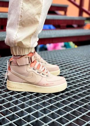 Жіночі кросівки nike air force 1 high utility pink,кросівки найк аір форс утилітарний рожевий липучка