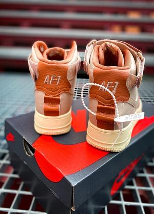 Женские кроссовки nike air force 1 high utility pink,кроссовки найк аир форс утилитарный розовый липучка10 фото