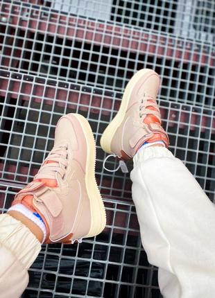 Женские кроссовки nike air force 1 high utility pink,кроссовки найк аир форс утилитарный розовый липучка4 фото