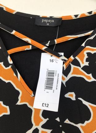 Блуза цветочный принт нарядная футболка топ matalan2 фото