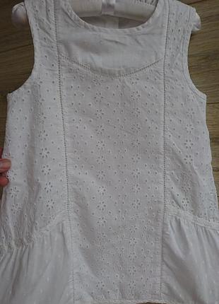 Блуза белая хлопок прошва george 5-6-7лет