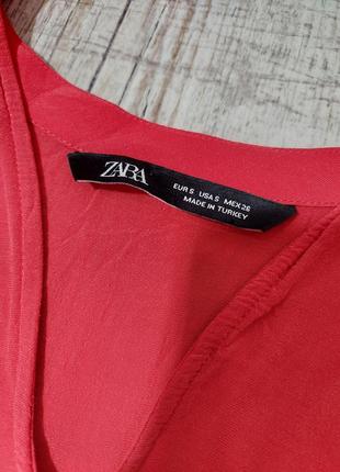 Вільна червона блузка з воланами zara6 фото