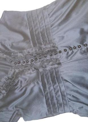 Шелковая блуза с пуговицами бусинками m7 фото