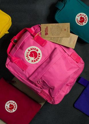 Рюкзак канкен міні, fjallraven kanken mini, графіт, мини, малиновый, розовый1 фото