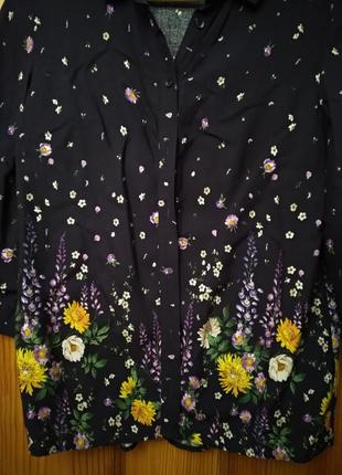 Розкішна блуза блузка сорочка сорочка квіткова квіти з віскози tu розмір 38-402 фото