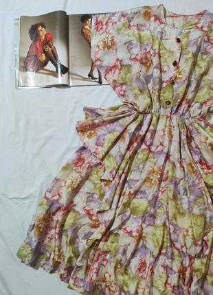 Франция чудесное винтажное вискозное платье  миди2 фото
