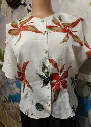 Шелковая винтажная блуза с красивыми пуговицами l canda