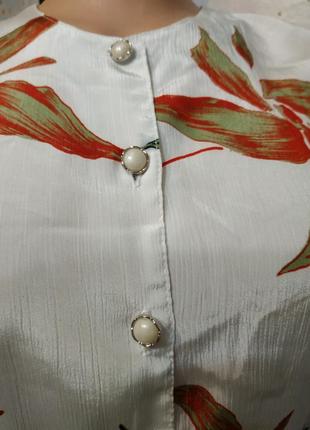 Шелковая винтажная блуза с красивыми пуговицами l canda4 фото