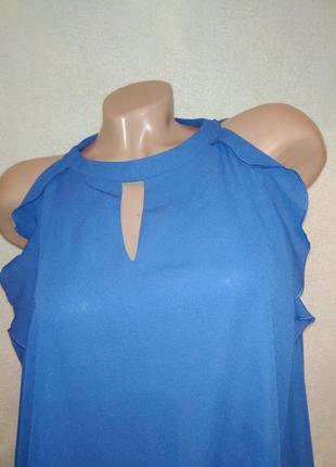 Яркая блуза электрик с открытыми плечами 52/54р3 фото