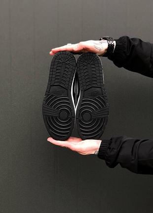 Кроссовки мужские nike air jordan 1 retro low black/gray