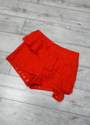 Мереживні шорти червоного кольору river island, розмір-s