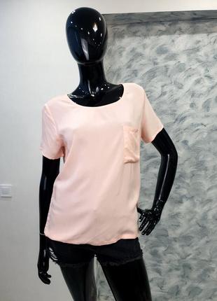 Шифонова футболка персикового кольору cropp , розмір m8 фото