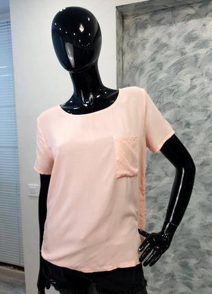 Шифонова футболка персикового кольору cropp , розмір m7 фото