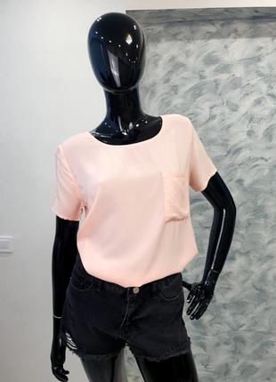 Шифонова футболка персикового кольору cropp , розмір m5 фото