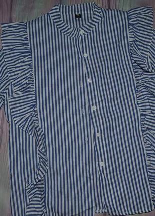 Сорочка в смужку з рюшами 46-48размер