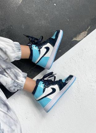 💙💙💙nike air jordan patent blue💙💙💙женские кроссовки найк джордан 1