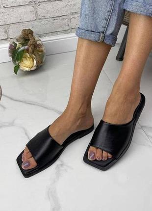 36-41 рр шльопанці, мюли натуральна шкіра/замша чорні, бежеві, червоні, білі