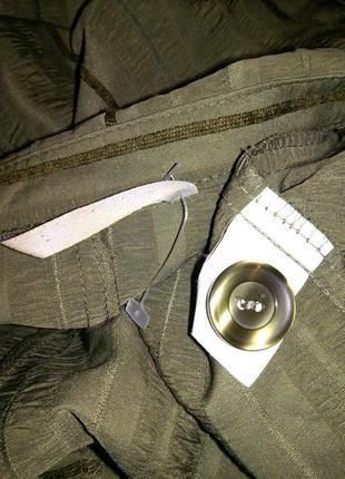 Легкий жакет-блузон-піджак з кишенями та коротким рукавом,хакі,великого розміру6 фото