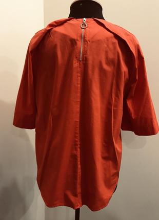 Коралловая хлопковая блуза с пышным рукавом h&m6 фото