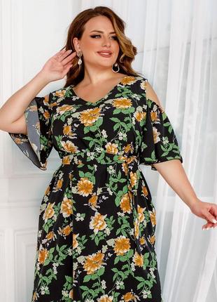 Сукня plus size 2282 чорна4 фото