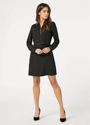 Чорна міні сукня сорочка з блискавкою
