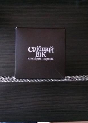 Серебряная цепочка шнур, 45 см1 фото