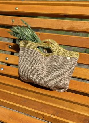 Сумка летняя сумочка корзинка из джута плетеная вязаная натуральная эко новая! корзинка для фотосессии фото3 фото
