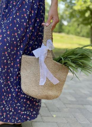 Сумка летняя сумочка из натурального джута эко корзинка плетеная вязаная доя фотосессии фото1 фото