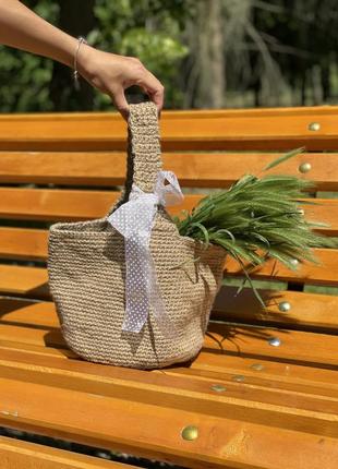 Сумка летняя сумочка из натурального джута эко корзинка плетеная вязаная доя фотосессии фото6 фото