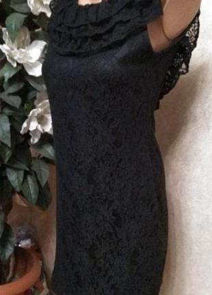 Платье вечернее гипюр стрейч спинка вырез