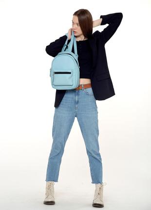 Прочный, надежный, легкий женский  голубой  рюкзак для города7 фото