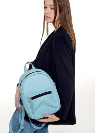 Прочный, надежный, легкий женский  голубой  рюкзак для города1 фото