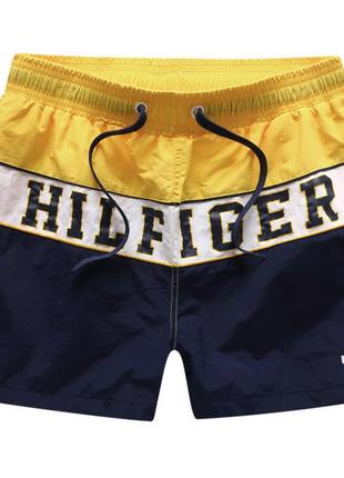 Чоловічі пляжні плавальні шорти (для купання, для плавання) tommy hilfiger, жовтий xl