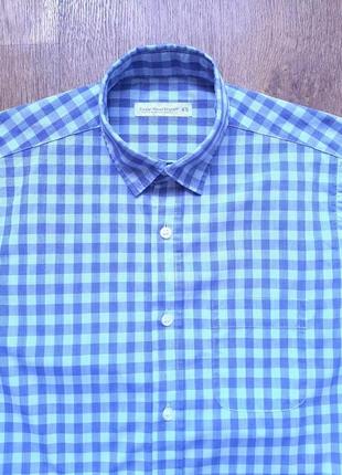 Тенниска primark (англия) cedar wood state xs хлопок голубая и синяя клеточка