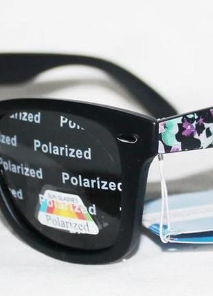 Очки солнцезащитные polarized 9302 с декором в стиле ray ban wayfarer . матовая оправа1 фото