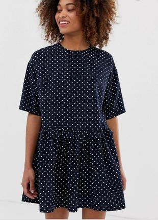 Вільне плаття,плаття сукня оверсайз в горошок asos(zara)