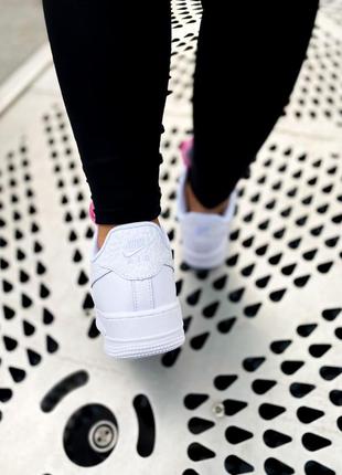 Женские кроссовки nike air force 1 lx white lace pink,кроссовки найк аир форс 1 белый с розовым демисезон6 фото