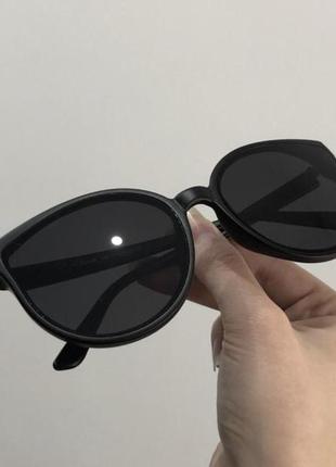 Солнцезащитные солнечные матовые черные очки лисички кошечки, темні сонячні сонцезахисні окуляри2 фото