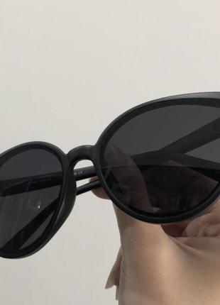 Солнцезащитные солнечные матовые черные очки лисички кошечки, темні сонячні сонцезахисні окуляри5 фото