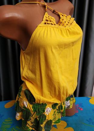 Натуральний топ топик футболка на брителях