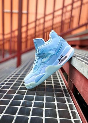 Жіночі кросівки nike air bred 4 mid pure blue,найк аїр джордан 4 мзс блакитний демисезон