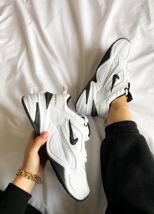 Чоловічі кросівки nike m2k tekno white black,кросівки найк м2к текно білий з чорним не висока платформа