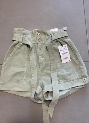 Шорти zara paperbag bermuda shorts2 фото