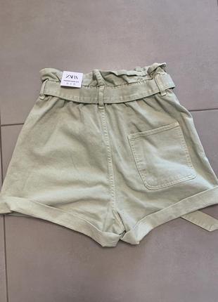 Шорти zara paperbag bermuda shorts