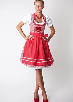 Женское платье dirndl ludwig und therese white weiß, rot