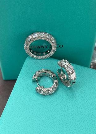 Комплект серги+кільце в стилі tiffany&co 💕😘